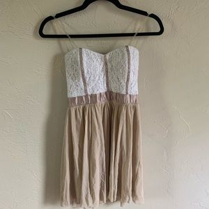 Neutral Strapless Dress